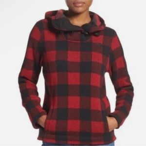 Women’s The North Face Crescent Hooded Pullover in Buffalo Plaid, size Large